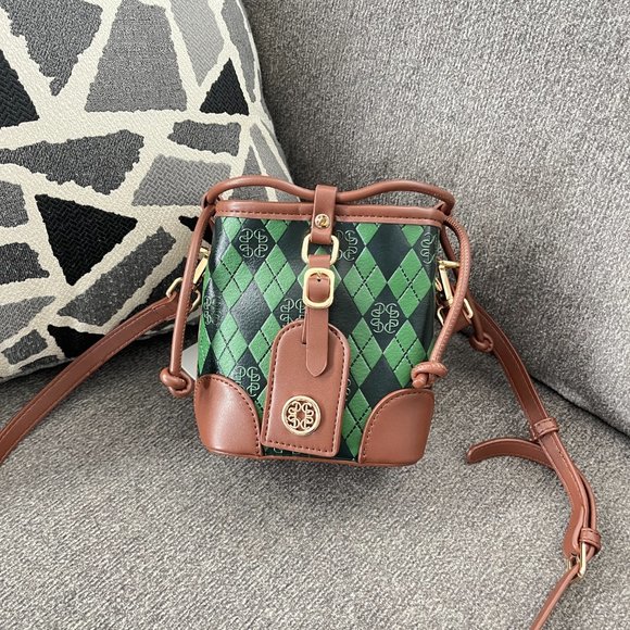 POHCE bucket bag 2023 NWT Green shoulder bag fashion texture bucket bag 2211 - Picture 9 of 12